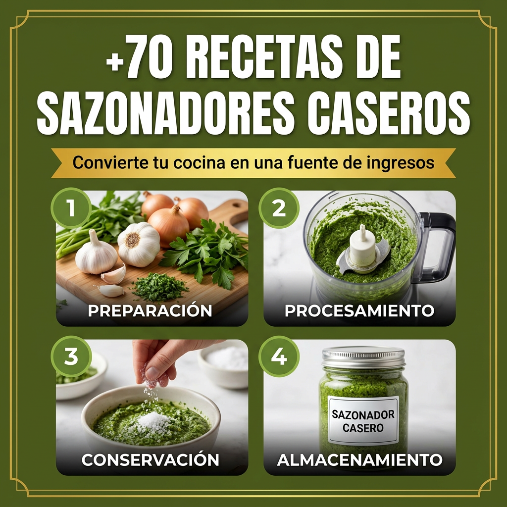 Manual de +70 Recetas de Sazonadores Caseros